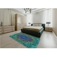 thumbnail image 4 of Ahgly Company Indoor Square Patterned Deep-Sea Blue Area Rugs, 6' Square, 4 of 6