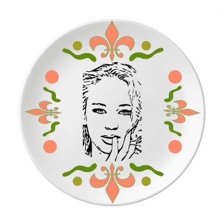 

Simple Mature European Girl Flower Ceramics Plate Tableware Dinner Dish