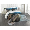 thumbnail image 3 of Ambesonne Under the Sea Quilted Bedspread Set 3 Pcs, Turtle Coral Reef, Queen Size, Brown Coconut Aqua, 3 of 5