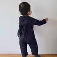 thumbnail image 6 of DHFJKG Infant Toddler Ribbed Hooded Jumpsuits Winter Clothes Long Sleeve Solid Color Button Down Onesie Newborn Lightweight Comfort One-Pieces, 6 of 9