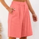 thumbnail image 2 of Pantalones de Algodón para las Mujeres Lino de Color Sólido de Verano de Ajuste Suelto, Bolsillos de Hendidura Lateral de Pierna Recta, 2 of 8