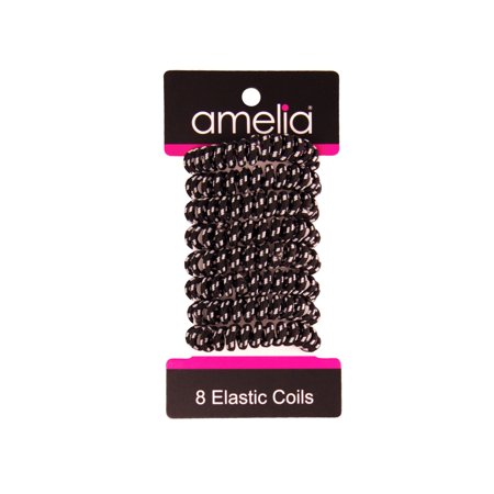 Amelia Beauty 8 Small Fabric Wrapped Elastic Hair Coils 1.75in Diameter Spiral Hair Ties Gentle on Hair Strong Hold and Minimizes Dents and Creases Black with White Stripe Amelia Beauty 8 Small Fabric Wrapped Elastic Hair Coils 1.75in Diameter Spiral Hair Ties Gentle on Hair Strong Hold and Minimizes Dents and Creases Black with White Stripe