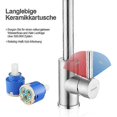 thumbnail image 2 of 360° Swivel Kitchen Faucet Brushed Stainless Steel Single Handle High Spout Kitchen Mixer Tap, 2 of 5