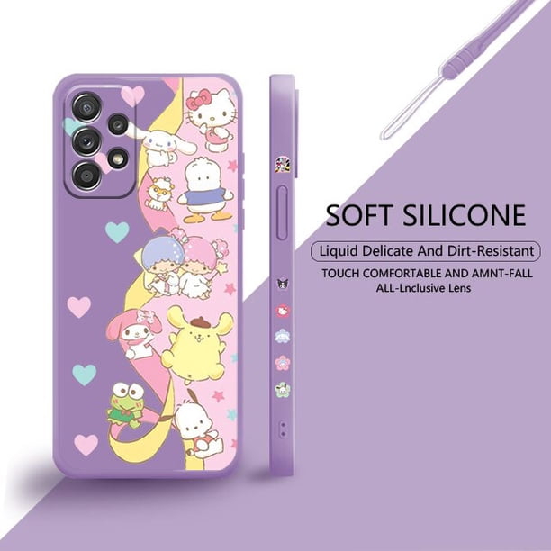 Hello Kitty Cinnamoroll Kuromi familia líquido caso para Samsung Galaxy A73 A71 A72 A12 A21s A22 A23 A31 A32 A51 A52 A52s A53 A02s xuanjing unisex