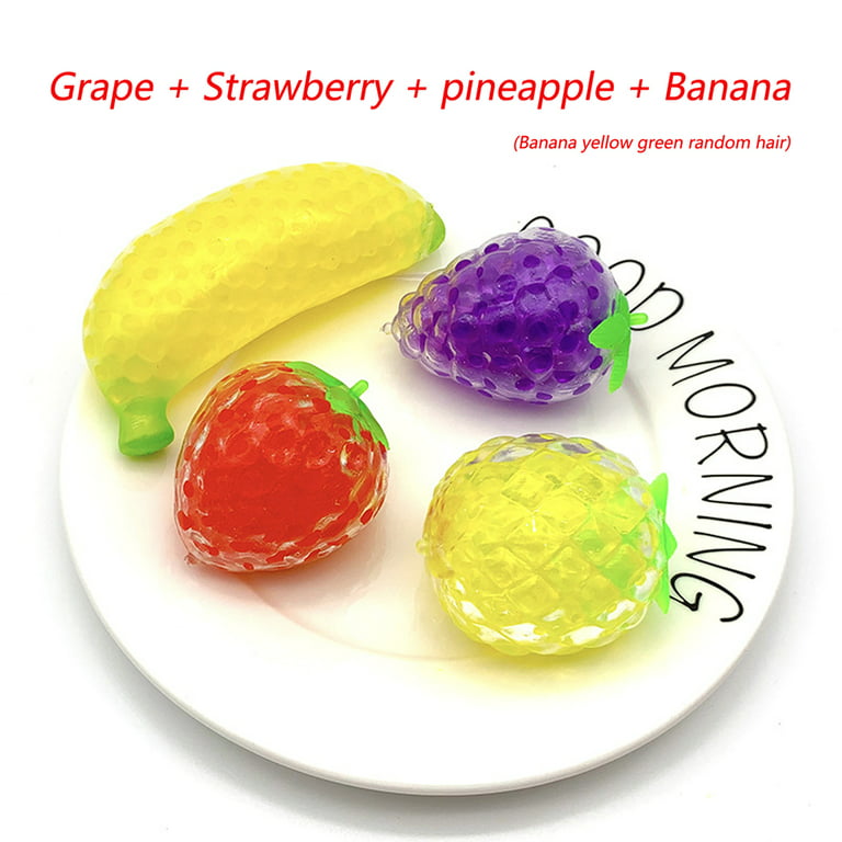 Spring hue Squeeze Fruits Ball, Squishy Fruit Stress Balls Toy, Pressing  Kneading Multicolor Strawberry Grape