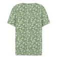 thumbnail image 6 of Floral Print Henley T-Shirt for Women, Short Sleeve V-Neck Button Top - Soft Summer Casual Tee with Slim Fit Green M, 6 of 8