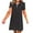 01# Black, variant on Huresd Dresses for Women Zipper Short Sleeve Dress Lapel Collar Solid Color Loose Fit Tunic Mini Dress Light pink M
