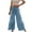 Sky Blue, variant on Bigersell Wide Leg Pants for Women Full Length Women's Fashion Casual High Waist Elastic Waist Drawstring Straps Solid Color Ruffle Wide Leg Long Pants Ladies Casual Overall Jeans