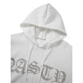 thumbnail image 4 of Sedceaty Women Casual Loose Fit Hoodie, Rhinestone Letters Pattern Long Sleeve Hooded Sweatshirt, Black/ White, 4 of 9