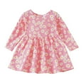 thumbnail image 1 of GDREDA Robe à Carreaux pour Filles Robe à Manches Longues Imprimée Décontractée Vêtements de Printemps Automne Rose, 12-24 Mois, 1 of 9