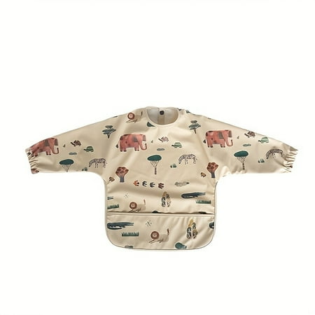 

wwbo Waterproof Long Sleeve Feeding Bib - Snap Closure Polyester Fiber Mess-Proof Design for Easy Cleaning - Perfect Gift for Halloween Christmas Thanksgiving Easter and More