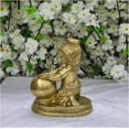 thumbnail image 3 of Baby Krishna Statue Lord Krishna Figurine Brass Krishna Idol Hindu God Statue Laddu Gopal Murti Bal Gopal Krishna Idol Indian Home Decor God of Love Small Krishna Murti Temple Decor - AtoZ India Cart, 3 of 5