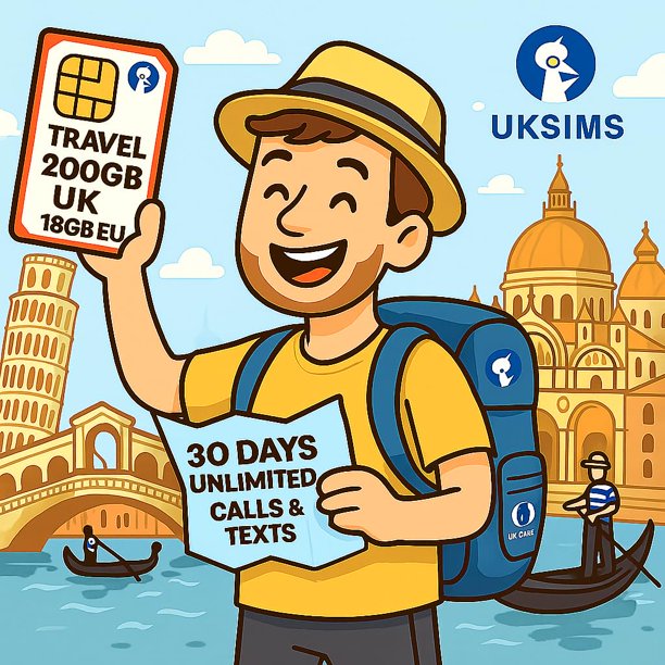 Tarjeta SIM prepago PAYG para celular con 200 GB de datos en Reino Unido y 18 GB de datos en la UE