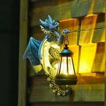 Solar Garden Decor Dragon Tree Hugger - Garden Statues for Outside Yard Whimsical Art