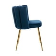 thumbnail image 6 of Guyou Velvet Dining Chair Set of 2, Modern Upholstered Side Chairs Accent Chair with Back and Metal Legs for Dining Room Living Room Bedroom, Navy, 6 of 12