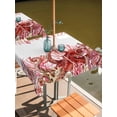 thumbnail image 2 of Outdoor Tablecloth with Umbrella Hole for Patio/Picnic/Party/Camping, Ocean Red Octopus Waterproof Table Cloth Square Cover Washable, Coastal Coral Beach Nautical Starfish (60"x 60"), 2 of 8