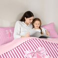 thumbnail image 4 of Feelyou Bow Letter L Bedding Comforter Set for Girls, Stripe Print King Bedding Sets for Kids, Pink, Pink Reversible, 7-Piece, 4 of 7