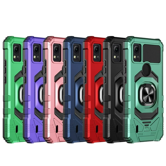 New Frontier Shock Resistant Cell Phone Case for Cricket Icon 5/AT&T Motivate 4, Black