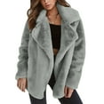 thumbnail image 2 of Women Autumn And Winter Cardigan Long-sleeved Lapel Double-faced Fleece Color Coat, 2 of 6