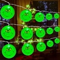thumbnail image 2 of Cadena de luces para decoración navideña del día de Halloween 2024, divertidas bolas verdes, luces para decoración navideña DIY, luces para árbol de Navidad 669, 2 of 5