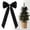 Black, variant on Satin Christmas Pre-Tied Bow, Green Polyester Ribbon Ornament for Tree Wreath and Holiday Craft Decor, 1PC (Green)
