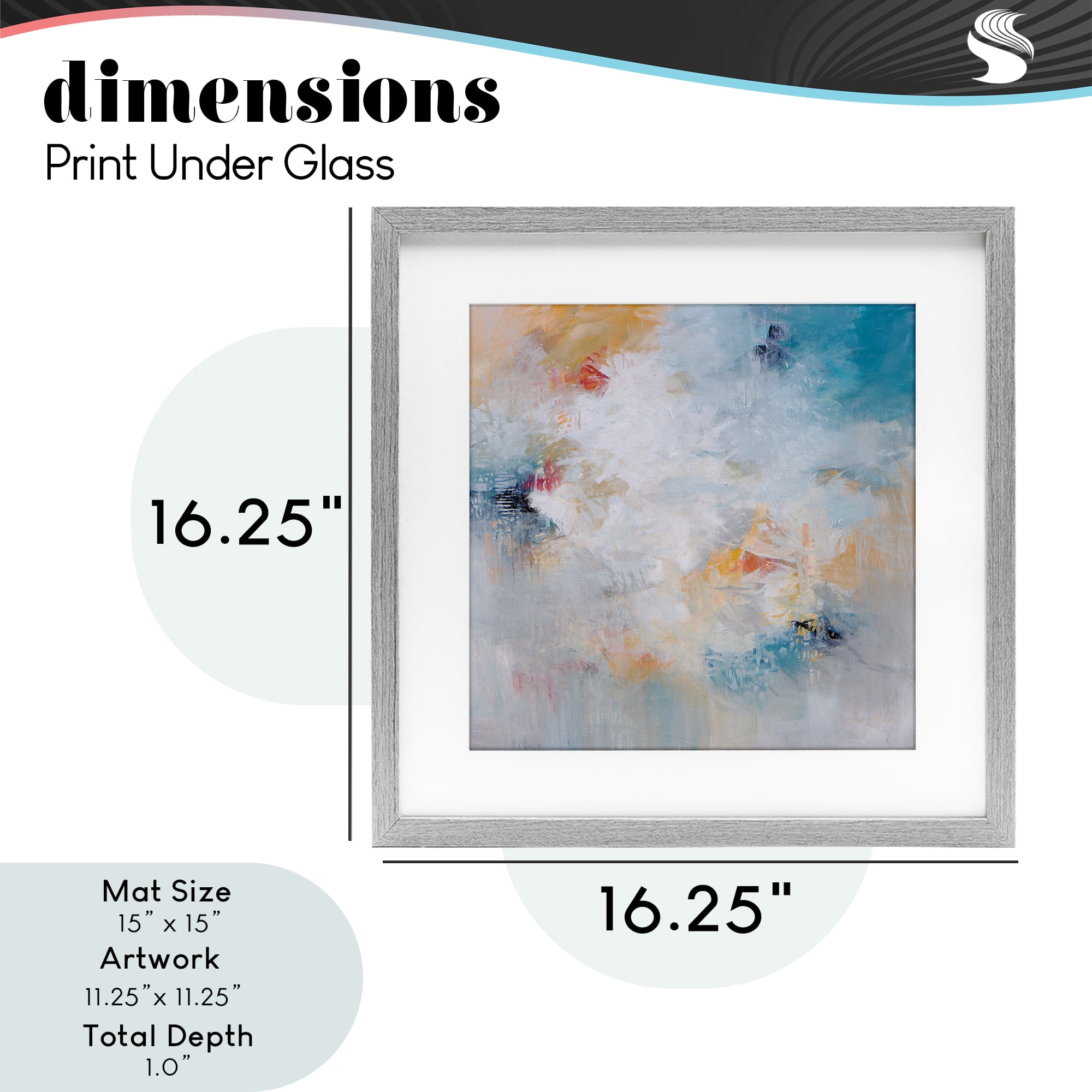Veiled Dance Abstraction Gray Framed Print Under Glass, design by Karen Hale