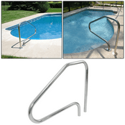 Kojem Pool Handrail 37" x 45.8" In Swimming Pool Hand Grab Rail In-Ground Ladder Step Stair Holder Stainless Steel