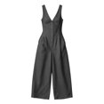 thumbnail image 7 of Hvogkswy Cargo Jumpsuits for Women V-Neck Sleeveless Adjustable Strap Button Front Romper Fashion Comfy Outdoor Hiking Casual Wide Leg Jumpsuit, 7 of 7