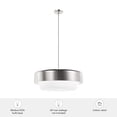 thumbnail image 7 of Hunter - Station 4-light Brushed Nickel, Large Pendant Light, Dimmable, Drum Shaped, for Bedrooms, Dining, Living Rooms - 19276, 7 of 7