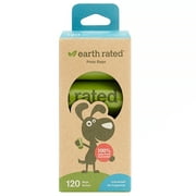 Earth Rated, Dog Waste Bags, Unscented, 120 Bags, 8 Refill Rolls