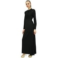 thumbnail image 5 of Bimba Women's Mandarin Collar Black Jilbab Dress With Pockets Full Sleeve-24, 5 of 5
