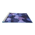 thumbnail image 2 of Ahgly Company Machine Washable Indoor Square Abstract Blue Modern Area Rugs, 5' Square, 2 of 4
