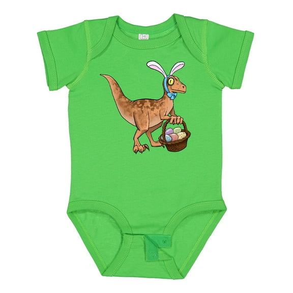 Inktastic Easter Velociraptor with Bunny Ears Boys or Girls Baby Bodysuit