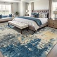 thumbnail image 3 of KIRFEIHT Modern Abstract 9x12 Area Rug Large Carpet for Living Room Non Slip Rug for Bedroom Faux Wool Kids Pets Friendly Playroom Rug Blue Grey, 3 of 6