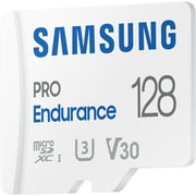 بطاقة ذاكرة فلاش سامسونج PRO Endurance بسعة 128 جيجابايت مع محول MicroSDXC