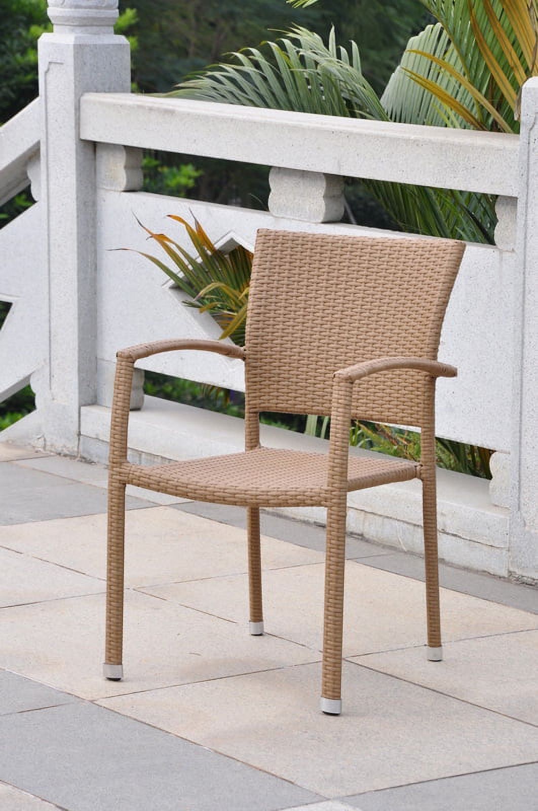 International Caravan Resin Wicker Square Back Dining Chair-Color:Black,Number of Items:Single - image 3 of 3