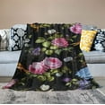 thumbnail image 2 of ARISTURING  Colorful Peony Flowers Print Throw Blanket Ultra Soft Cozy Decorative Flannel Blanket All Season for Home Couch Bed Chair Travel, 2 of 6