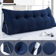 thumbnail image 3 of 5 Sizes Sofa Bed Triangular Wedge Cushion Bed Positioning Support Pillow Reading Pillow -Dark Blue, 3 of 6