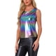 thumbnail image 4 of INSPIRAR CHIC Top de Tirantes Metálico para Mujeres Fiesta de Halloween Brillante Sparkly Holográfico Cami Top XS Multicolor, 4 of 4
