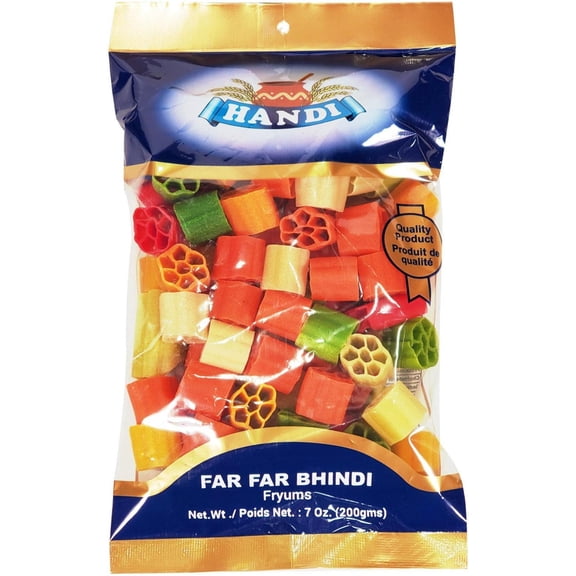 Handi Farfar Bhindi - 1ct - 200g - Crispy Okra-Shaped Fryums for Fun Snacking (1ct)