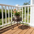 thumbnail image 6 of Wrought Iron Single-Tier Plant Stand, Floor-Standing Display Rack for Balcony Potted Plants & Pothos, European Style, 6 of 6