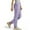 Purple, variant on Mgmyaa Women's Straight Leg Pants Elastic Waist Loose-Fit Cargo Pants Ankle Length Casual Work Trousers with Pockets