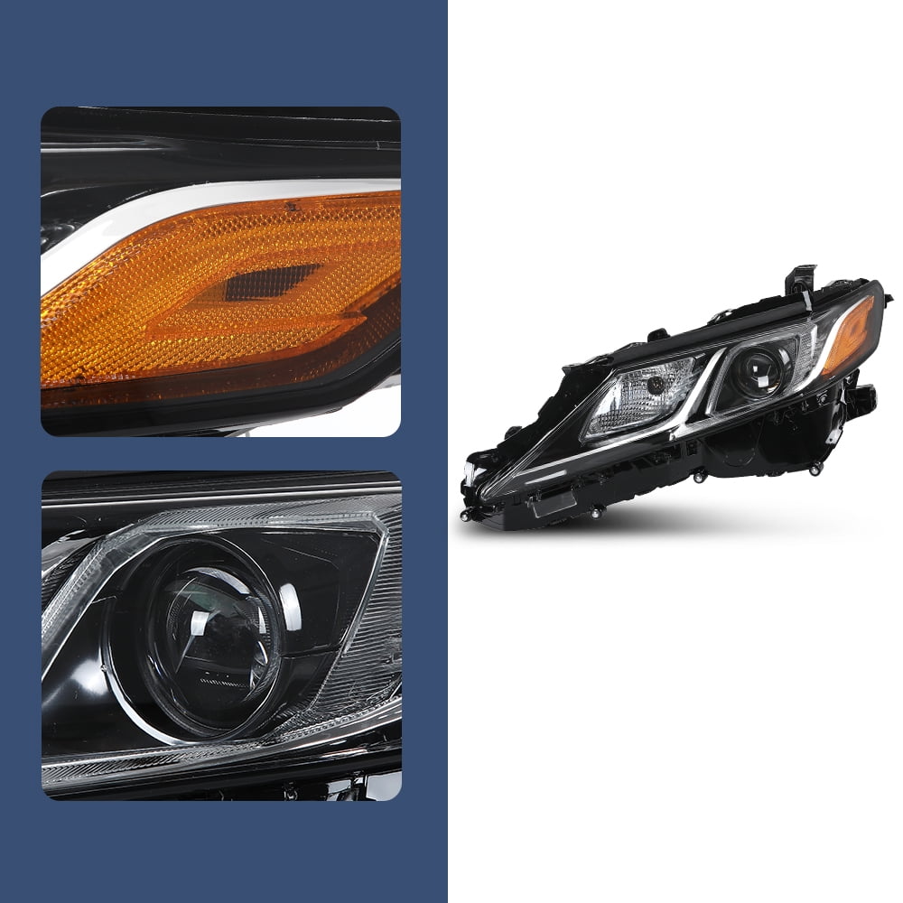 Projector Headlight Assembly Left Driver Side Fit for Toyota Camry LE SE 2018 2019 2020 2021 2022 Headlamps