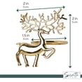 thumbnail image 6 of Servette Home Metal Gold Prancing Reindeer Christmas Napkin Rings Set of 4, for Women, 6 of 7