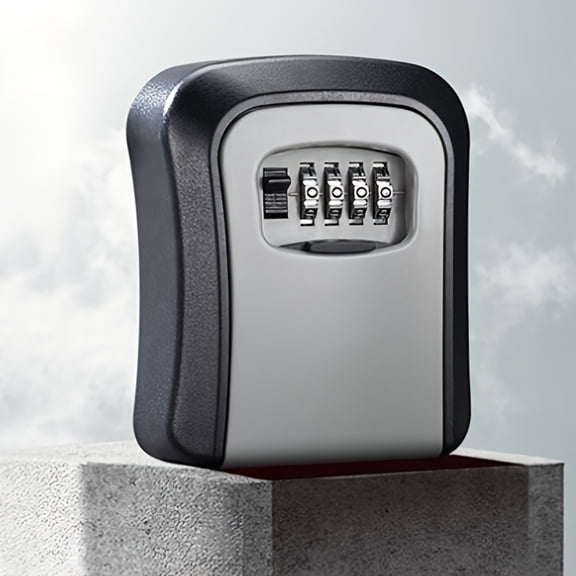 Wall Mounted Key Lock Box with Combination Code, Outdoor Weather Resistant Secure Key Storage for House, Car, Office & Spare Keys