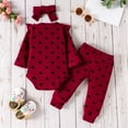 thumbnail image 4 of URMAGIC Newborn Baby Girl Clothes Infant Ruffle Sleeve Top Romper + Pants + Headband 3 PCS Outfits Set 0-12 Months, 4 of 12