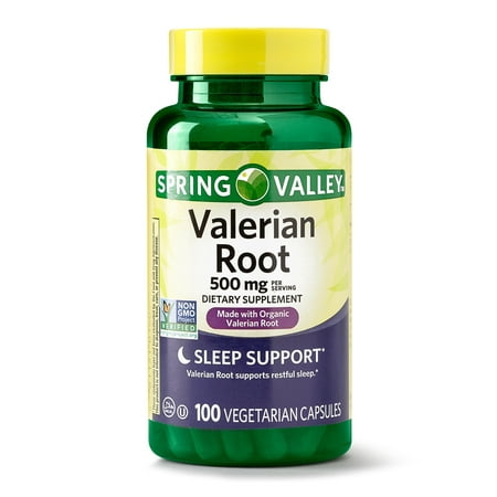 2 BOITES Spring Valley racine de valériane capsules 500 mg 100 Ct