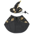 thumbnail image 1 of TIELUTT Halloween Pet Hat Witch Cloak Set Adjustable Black and Gold Color Pet Clothes for Large Dogs Pet Clothes Closet Pet Clothes Hangers and Rack Pet Clothes for Cats Pet Clothes for Medium Dogs F, 1 of 5