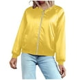 thumbnail image 6 of Jacket for Womens Bomber Jacket Fall Lightweight Zip up Long Sleeve Outerwear Pockets Coats, 6 of 9