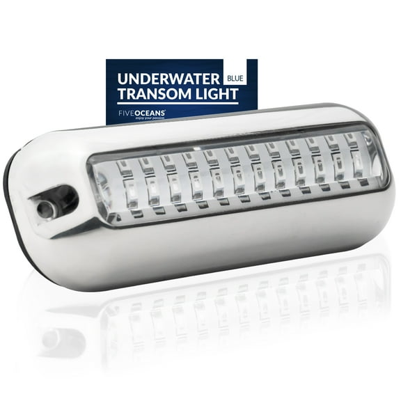 Five Oceans Underwater Boat Lights - Underwater Lights for Boat, Boat Cockpit Light, Blue LED High Power 1700LM , Marine-Grade 316 Stainless Steel Bezel, 12V DC, Waterproof IP68 - FO4136